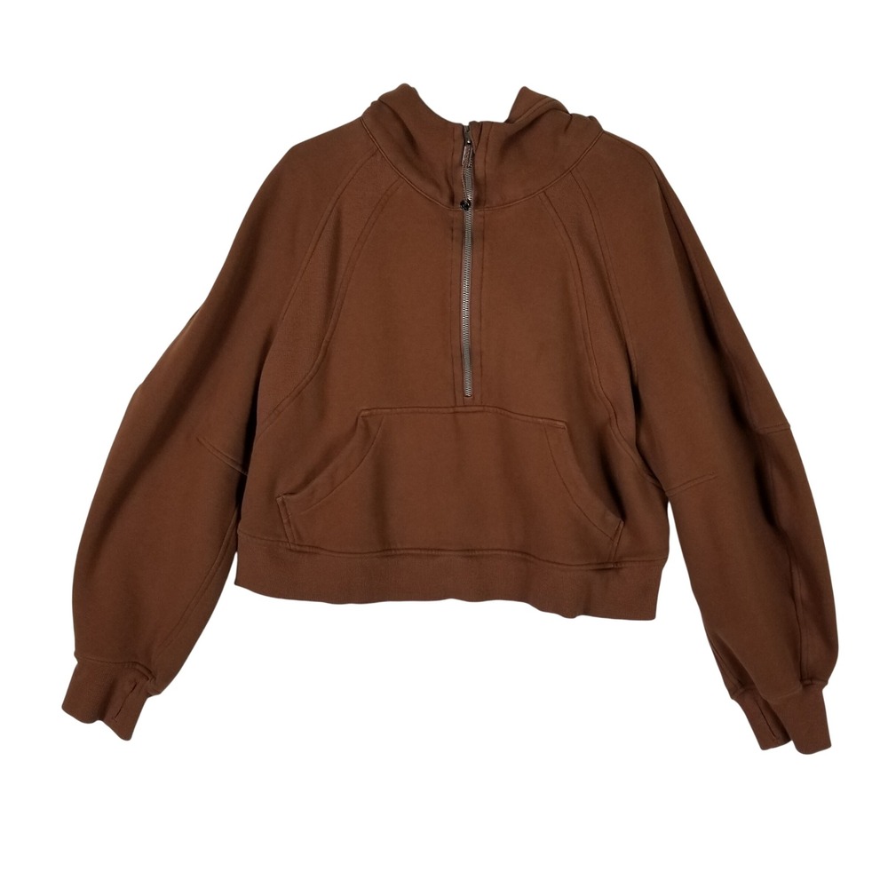 Lululemon Scuba Half-Zip Hoodie Women M/L Roasted Brown Oversized Fleece